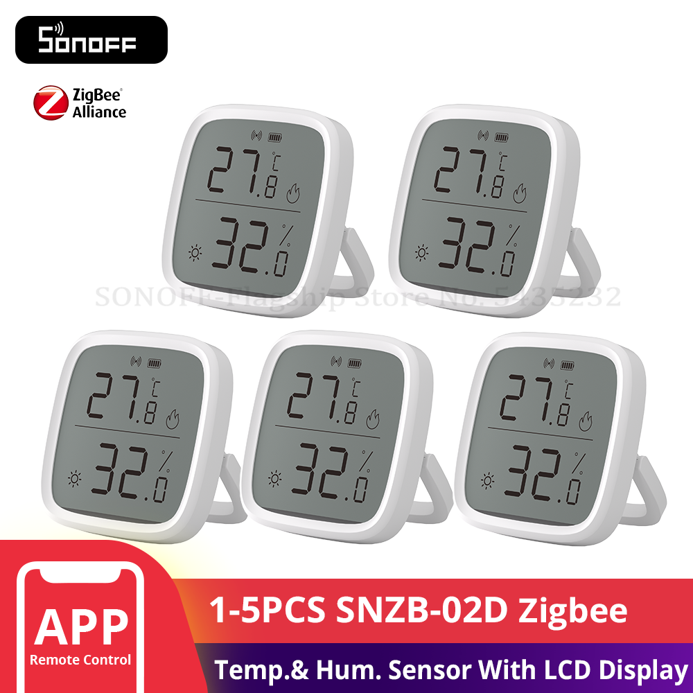 Sonoff - 1-5PCS SONOFF SNZB-02D Zigbee Temperature Humidity