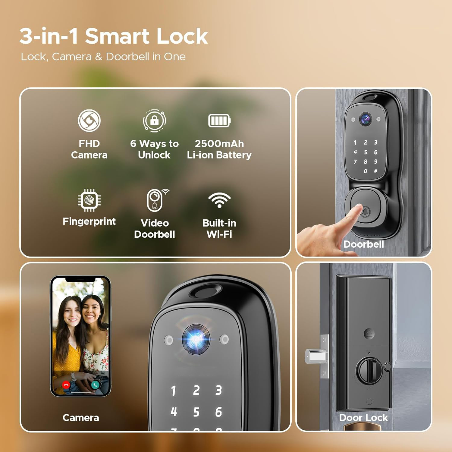 Tuya Wifi Smart Door Lock ‎Cam - Tuya Smart recension och pris
