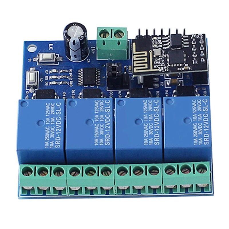 ESP8266 ESP-01 4-way WiFi rela - Smart Home Module Iot recension och pris