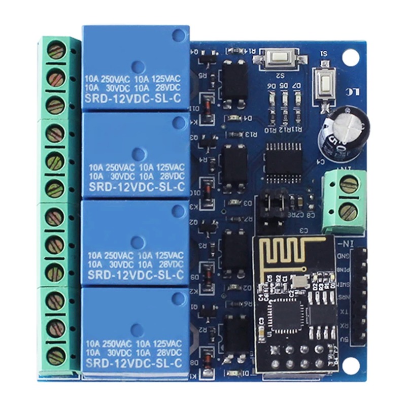 ESP8266 ESP-01 4-way WiFi rela - Smart Home Module Iot recension och pris