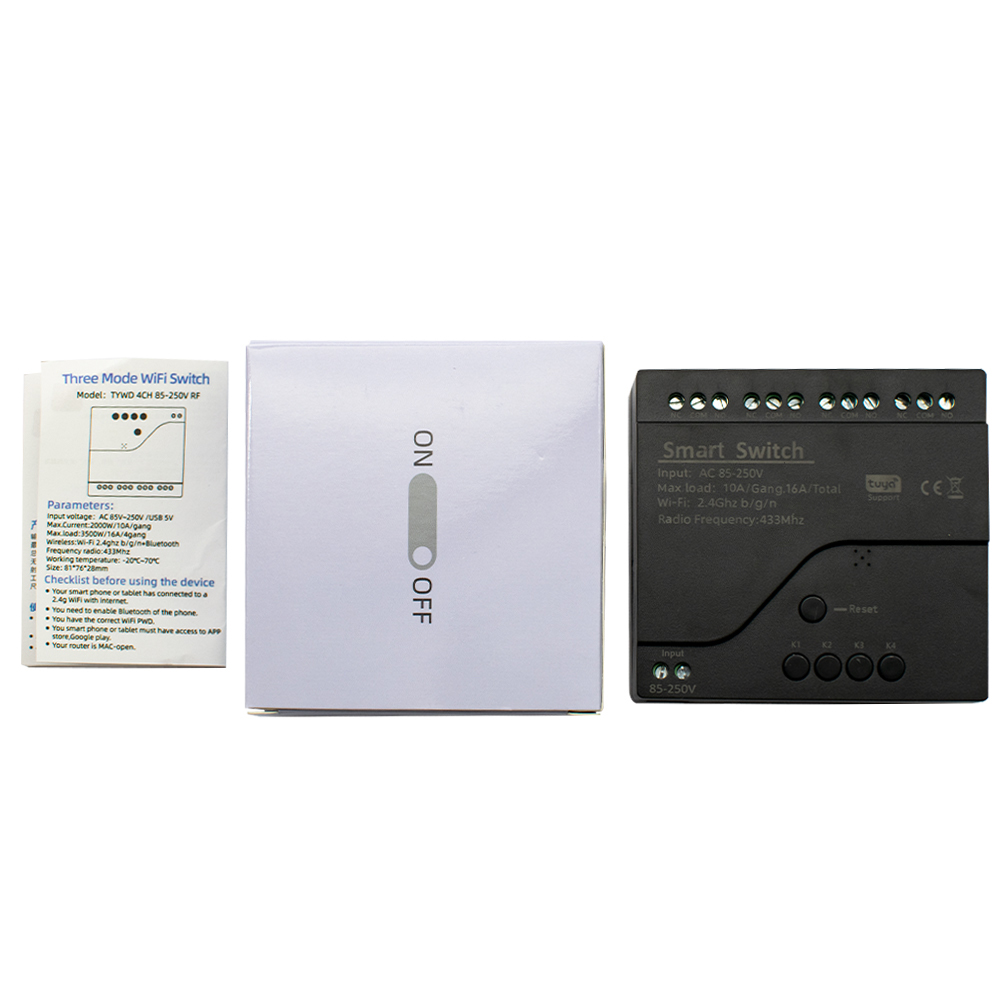 Black Style Tuya 4CH Wifi Smar - Tuya 4 Channel recension och pris