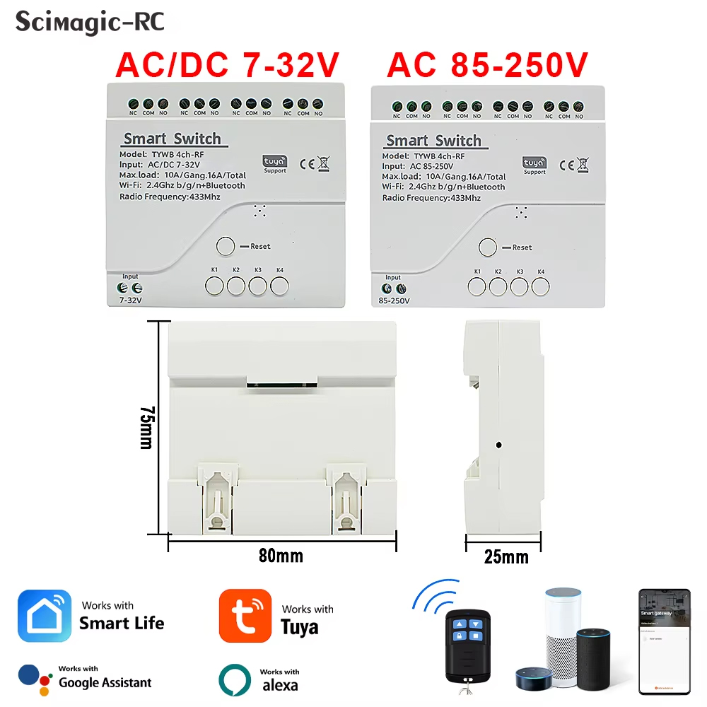 4CH Wifi Smart Relay 4 Channel - Tuya 4 Channel recension och pris